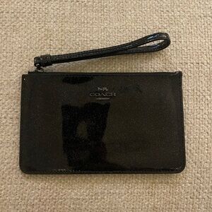 Glitter COACH Patent Leather Wristlet
